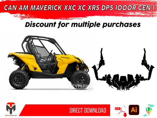 CAN AM MAVERICK XXC XC XRS DPS 1000R GEN 1 UTV Graphics Template Vector