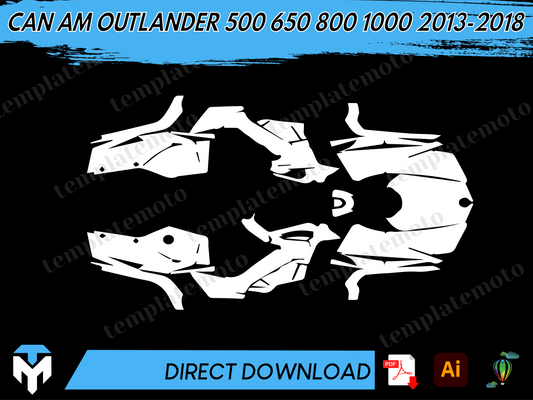 CAN AM OUTLANDER 500 650 800 1000 2013-2018 ATV Graphics Template Vector