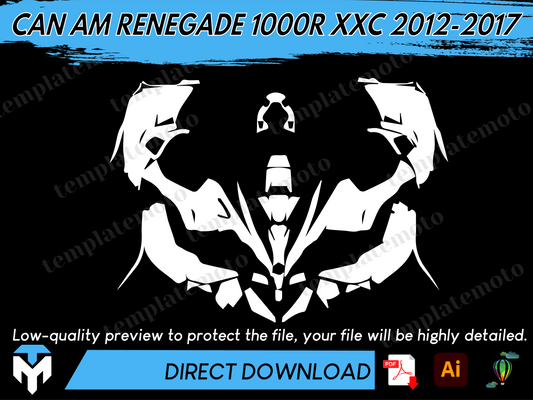 CAN AM RENEGADE 1000R XXC 2012-2017 ATV Graphics Template Vector