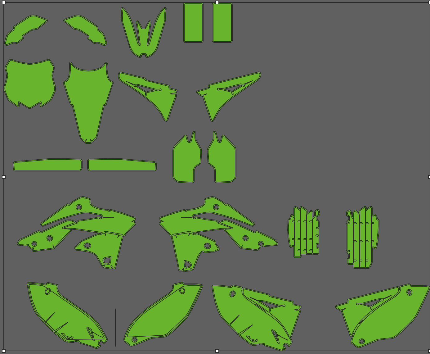 Kawasaki KXF 250 MX Motocross 2013 2014 2015 2016 Graphics Template