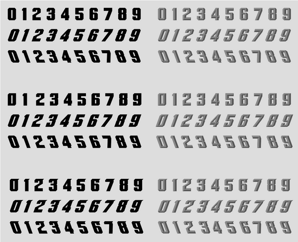 Motorcycle Number Vector Racing Numbers #1 for Motorcycle or Car Stickers - Downloadable Vector