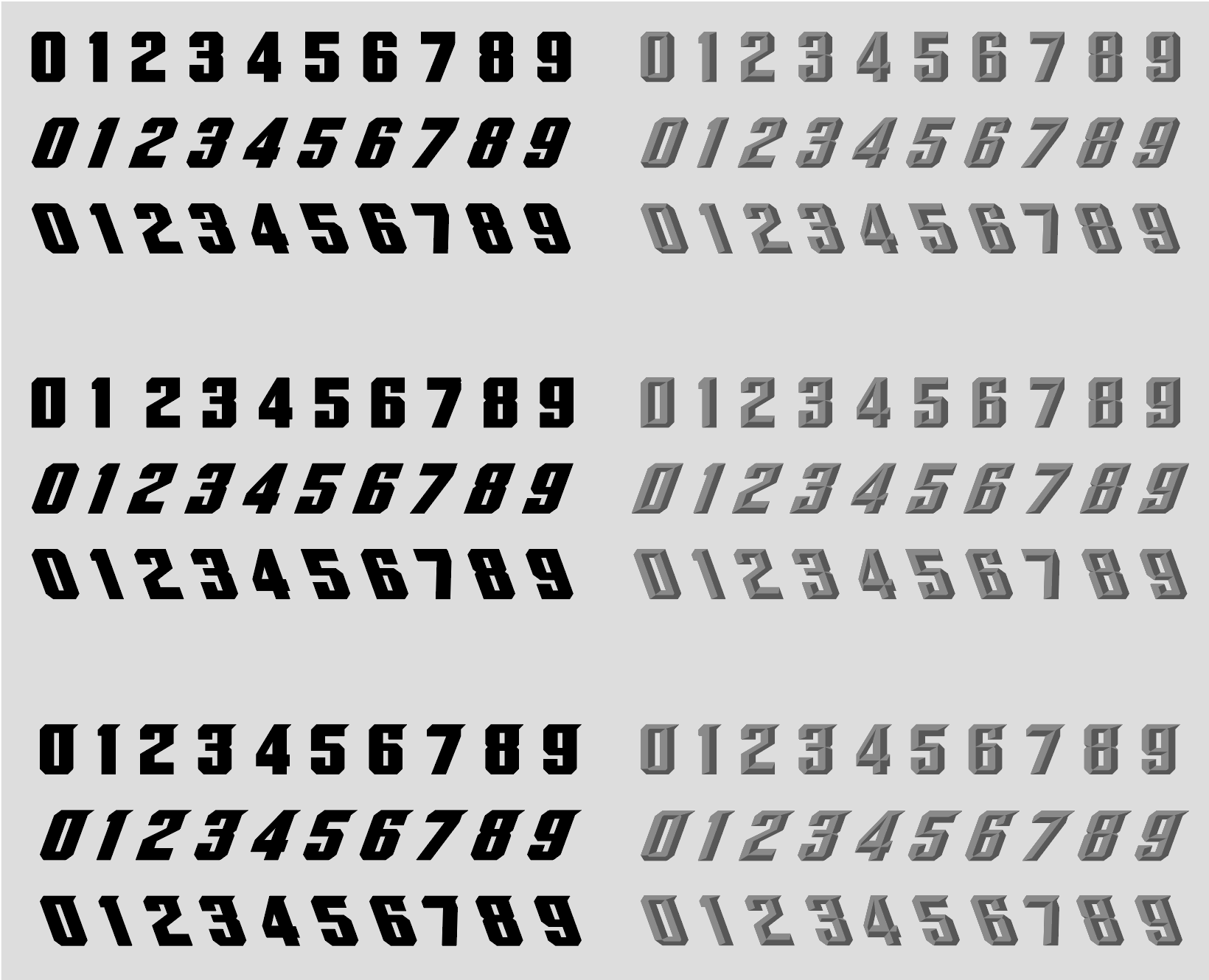 Racing Numbers #1 for Motorcycle or Car Stickers - Downloadable Vector Files