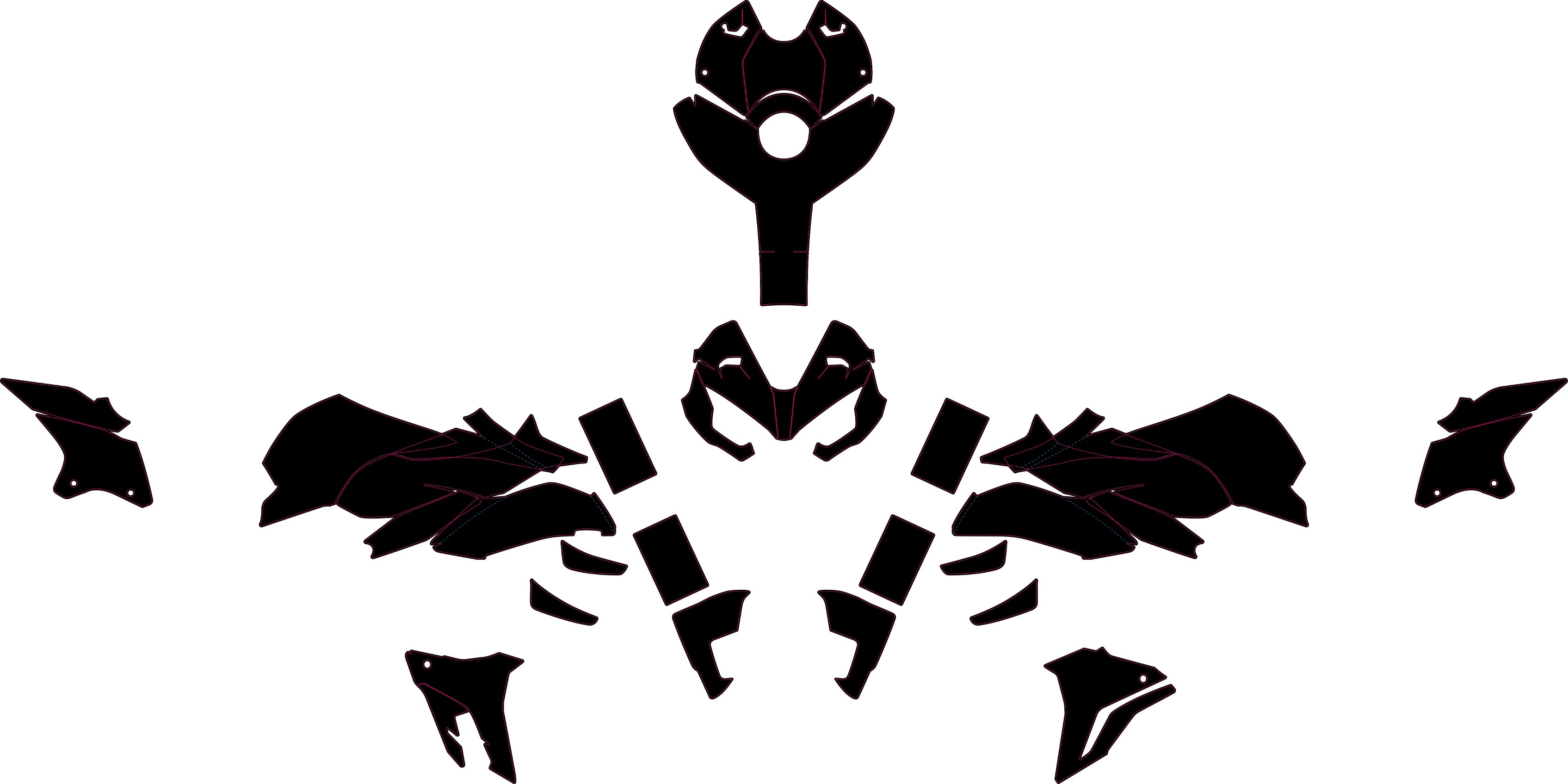 DUCATI STREETFIGHTER V4 2020-2022 Template vector graphics