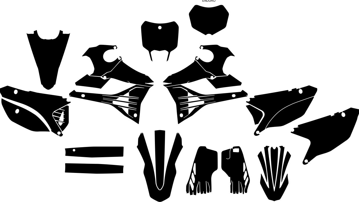 TM RACING MX ENDURO 125 144 250 300 2 STROKE 2022-2023 Graphics Template Vector