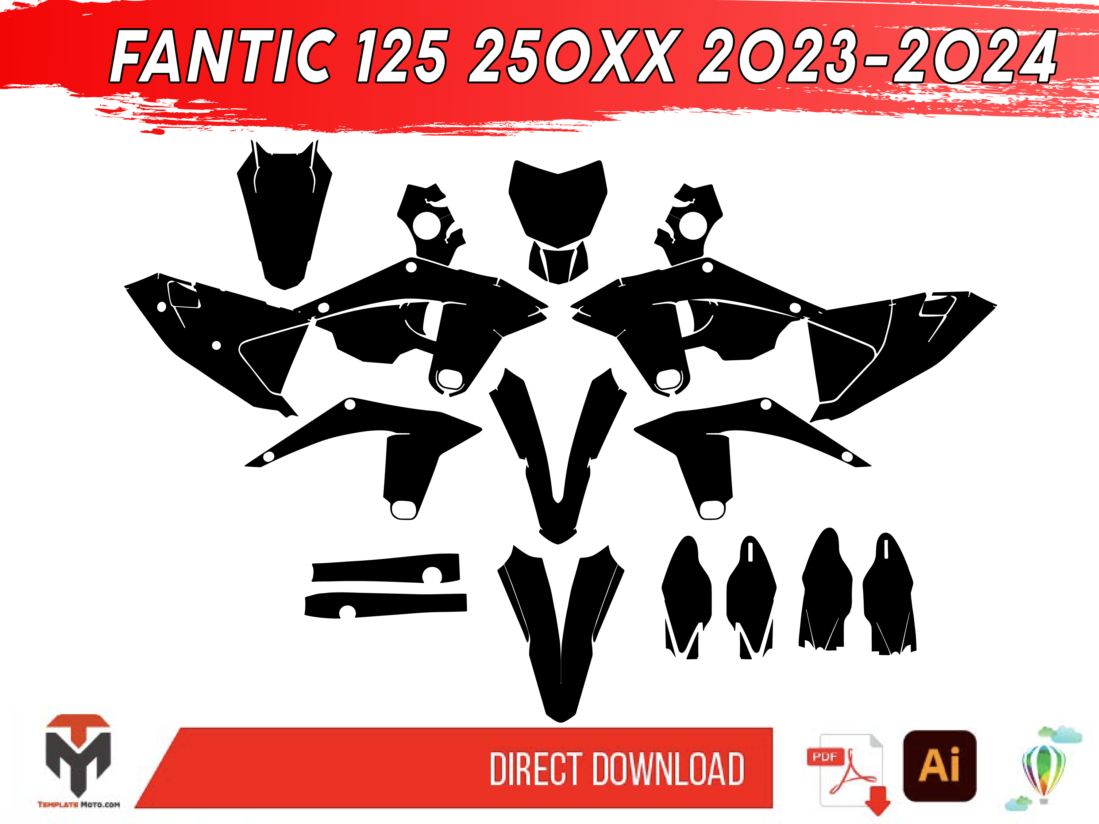 FANTIC 125 250XX 2023-2024 template vector