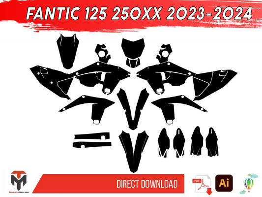 FANTIC 125 250XX 2023-2024 template vector