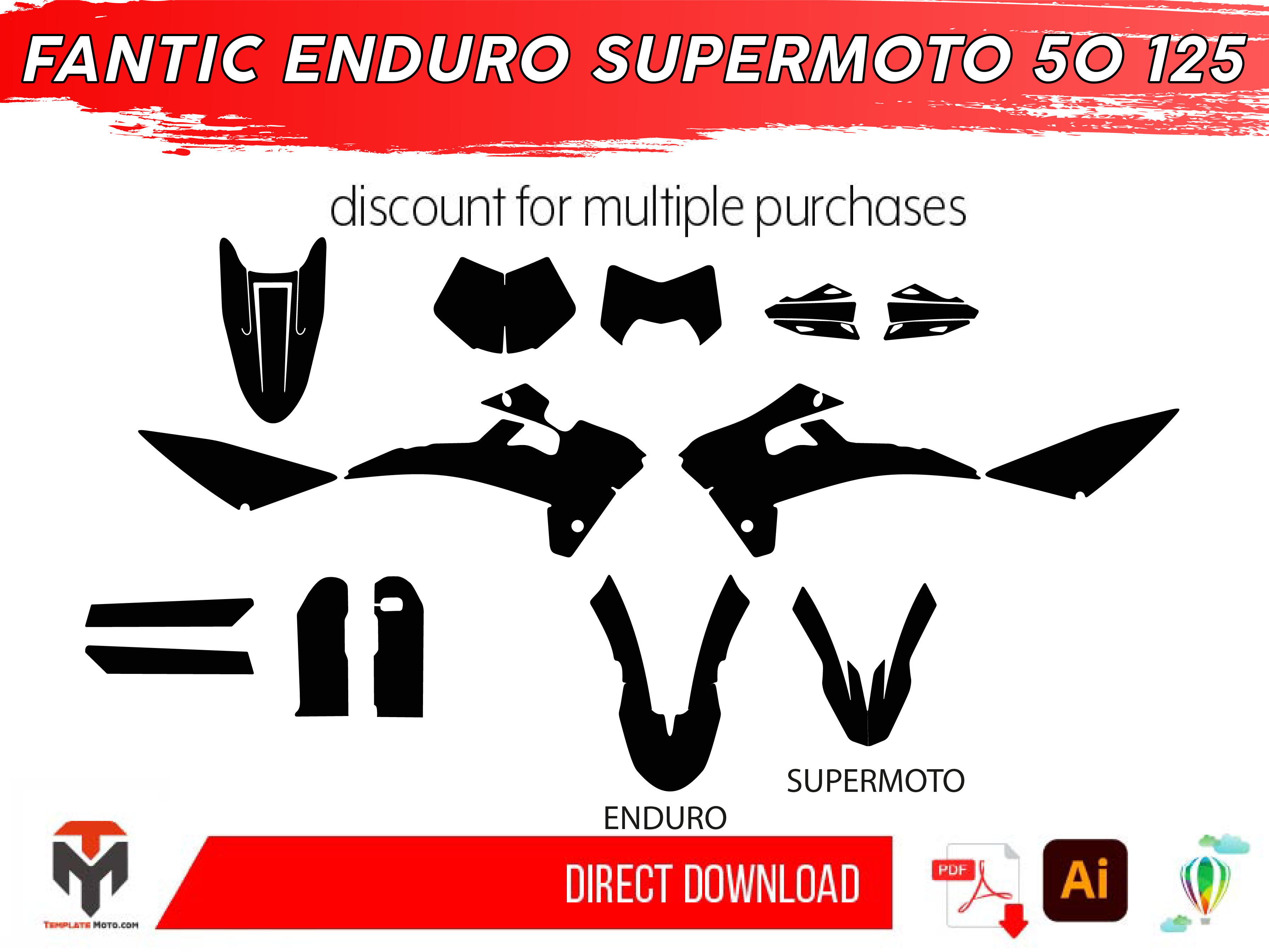 FANTIC ENDURO SUPERMOTO 50 125 graphic template