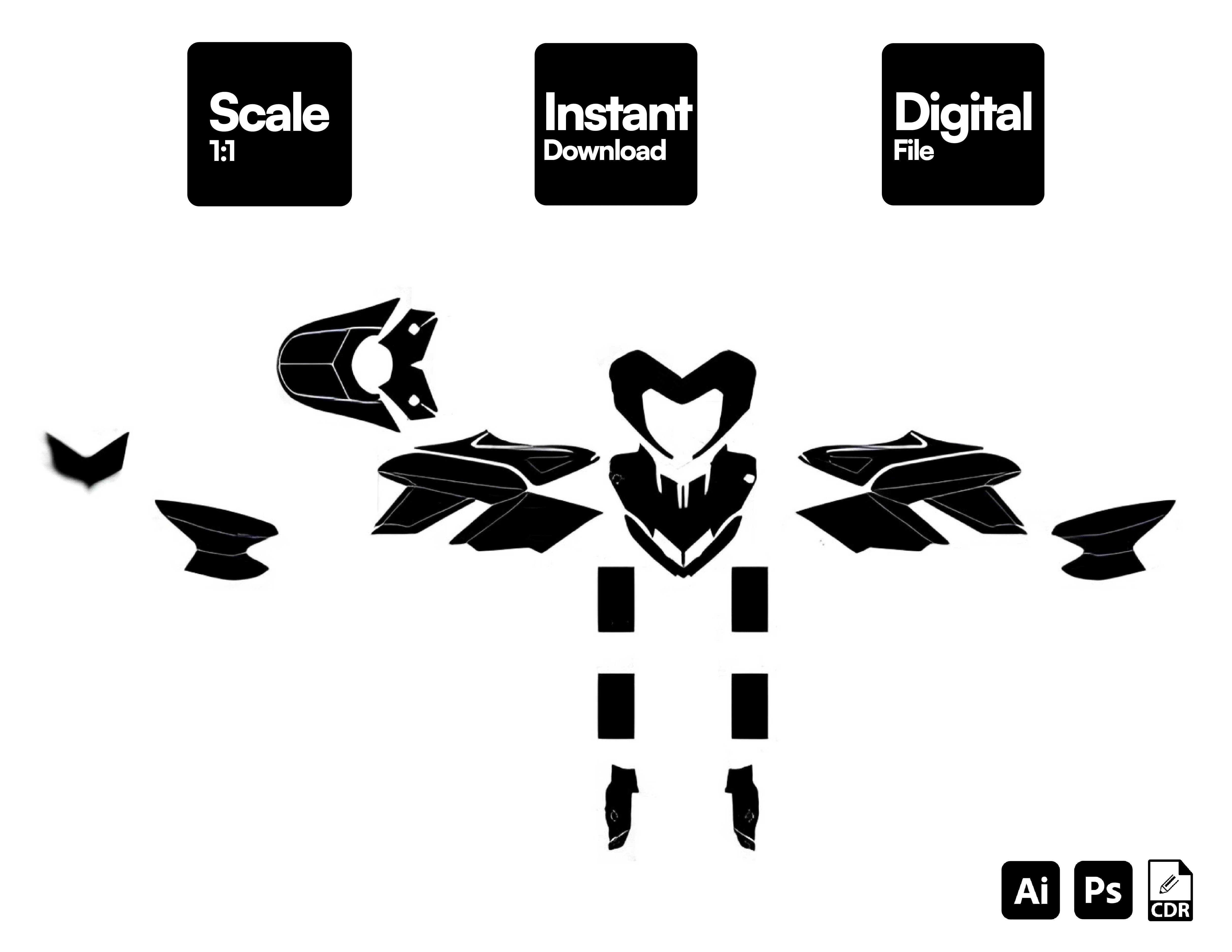 Ducati Hypermotard 796 1100 Graphics Template Vector