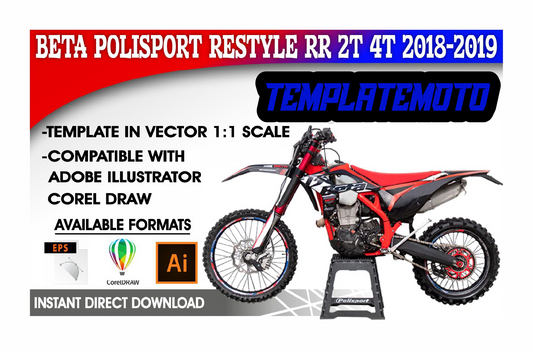 BETA POLISPORT RESTYLE RR 2T 4T 2018-2019 ENDURO MX SUPERMOTO Graphics Template Vector