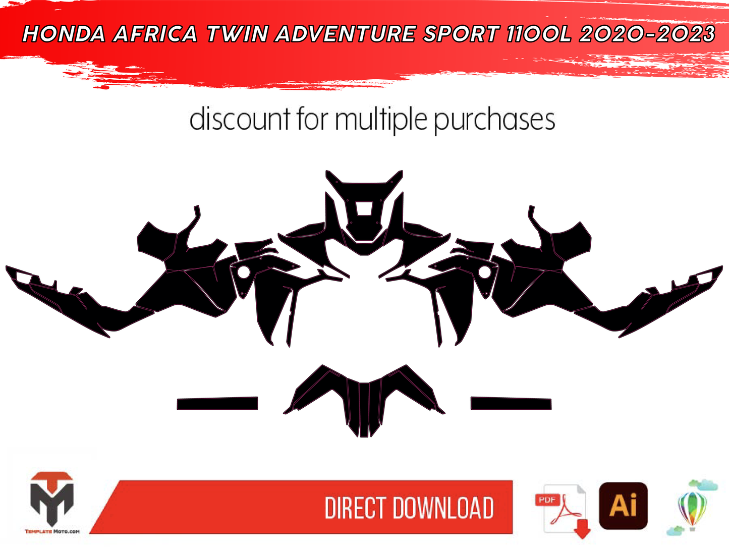HONDA AFRICA TWIN ADVENTURE SPORT 1100L 2020-2023 graphic template vector