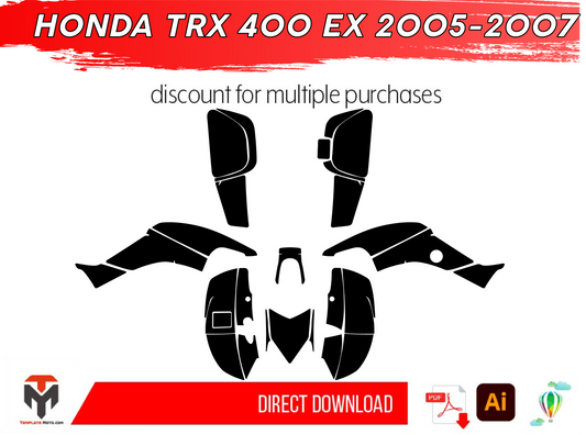 HONDA TRX 400 EX 2005-2007 ATV Vector Graphics Template