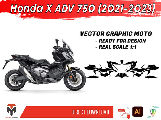 HONDA X ADV 750 2021-2023 XADV Maxi Scooter Graphics Template Vector