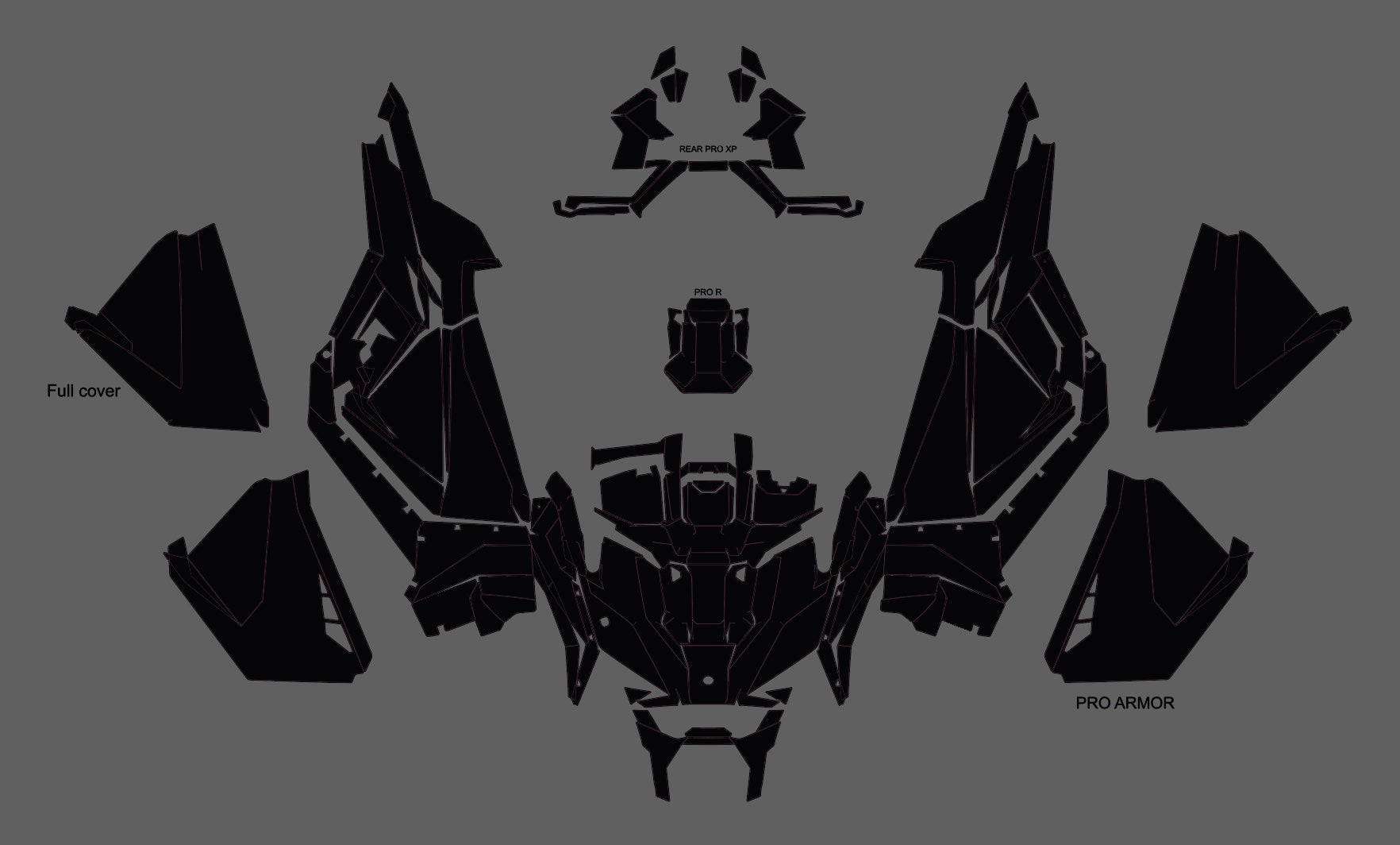 POLARIS RZR PRO XP and PRO R 2020-2023 UTV Graphics Template Vector ...