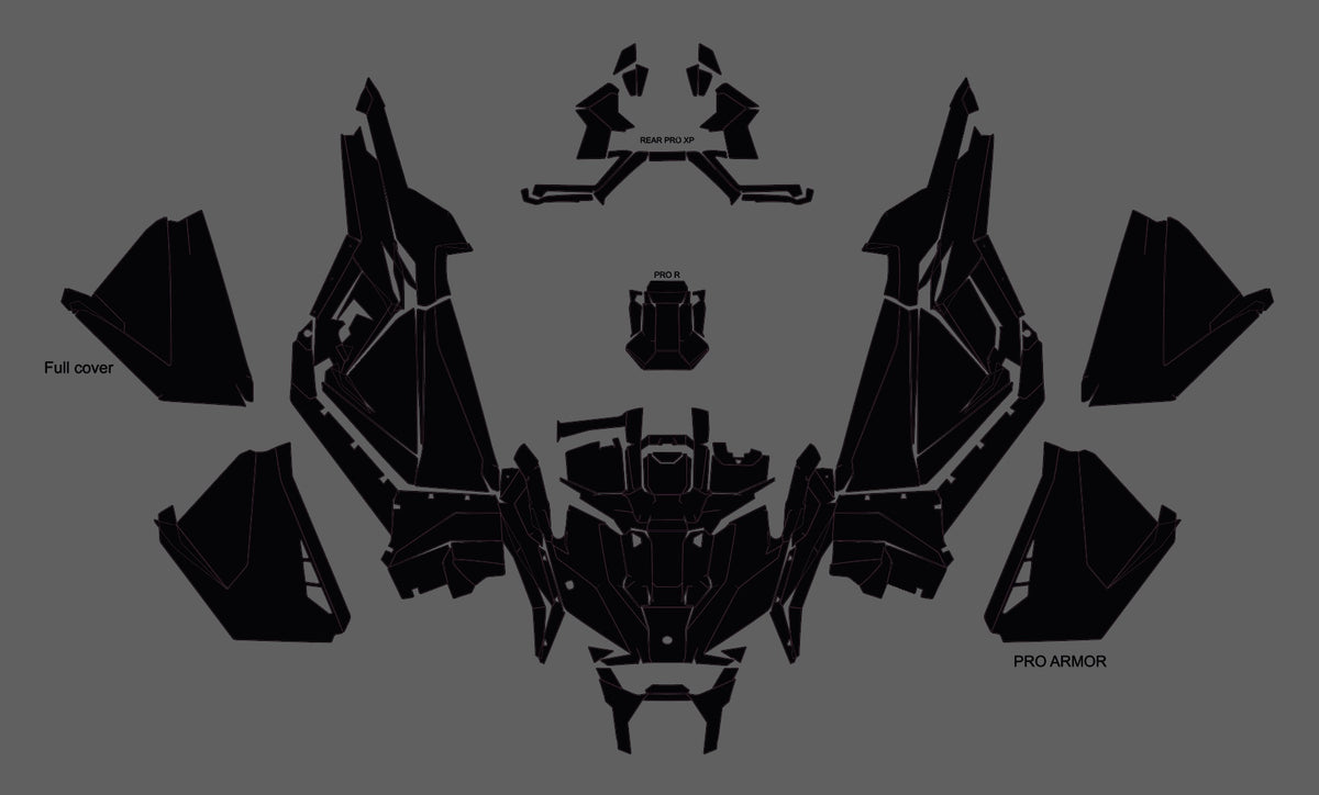 Pro R Rzr Coloring Sheet POLARIS RZR PRO XP and PRO R 2020-2023 UTV Graphics Template Vector ...