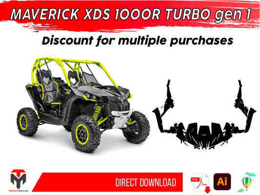 MAVERICK XDS 1000R TURBO gen 1 template vector graphics