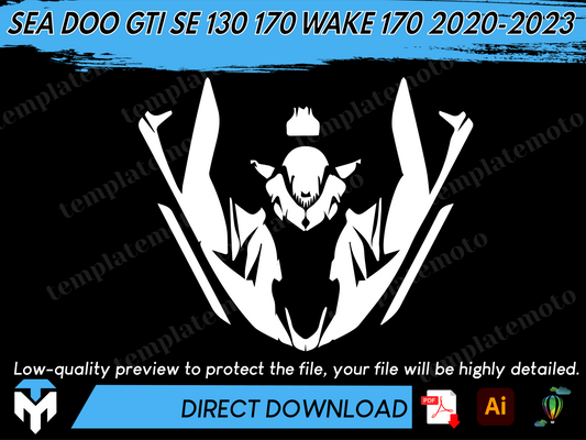 SEA DOO GTI SE 130 170 WAKE 170 2020-2023 JET SKI Graphics Template Vector