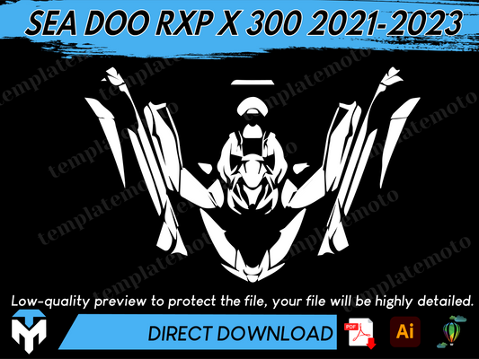 SEA DOO RXP X 300 2021-2023 SEADOO JET SKI Graphics Template Vector