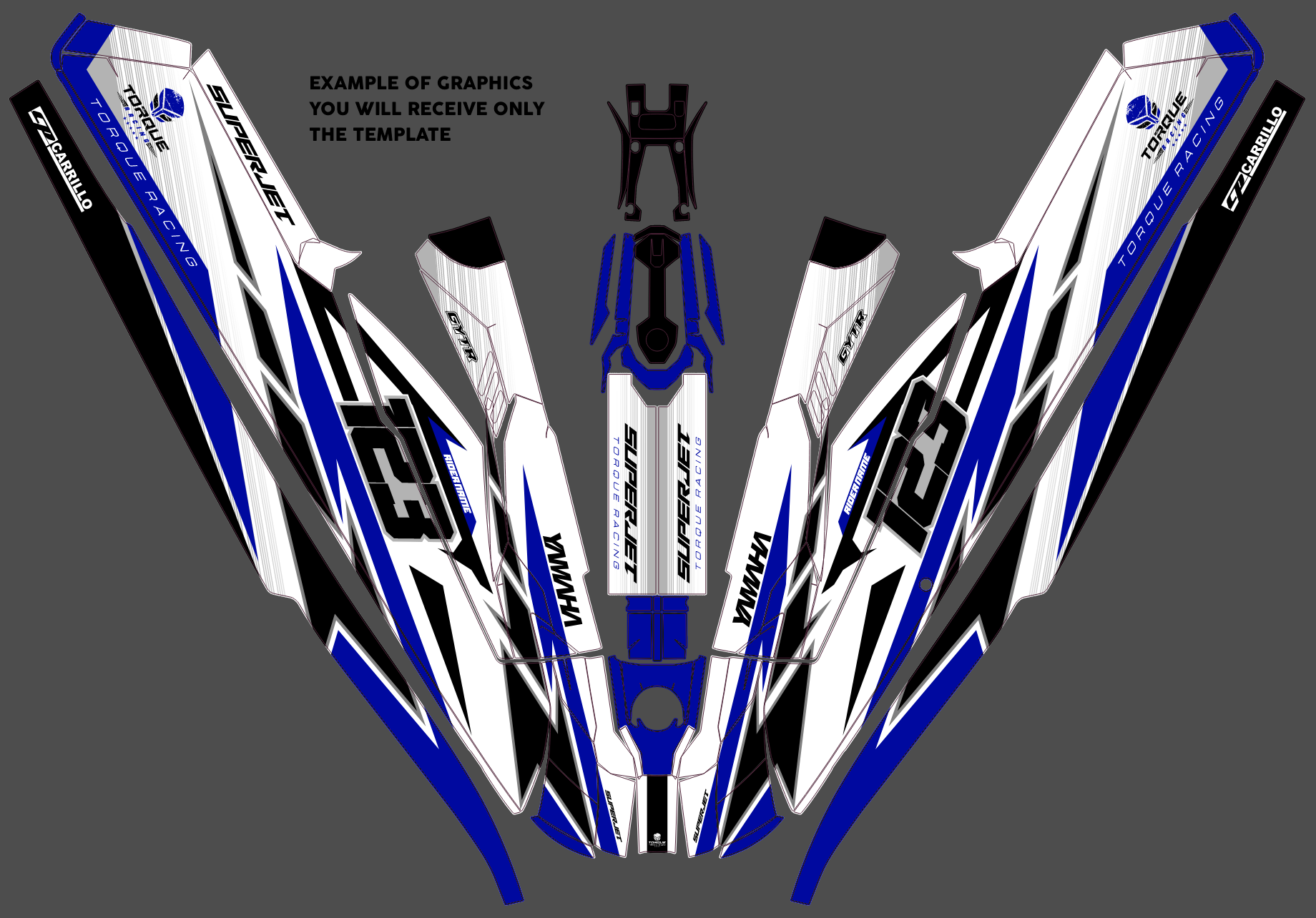 YAMAHA SUPERJET 2021-2024 Jetski Graphics Template Vector