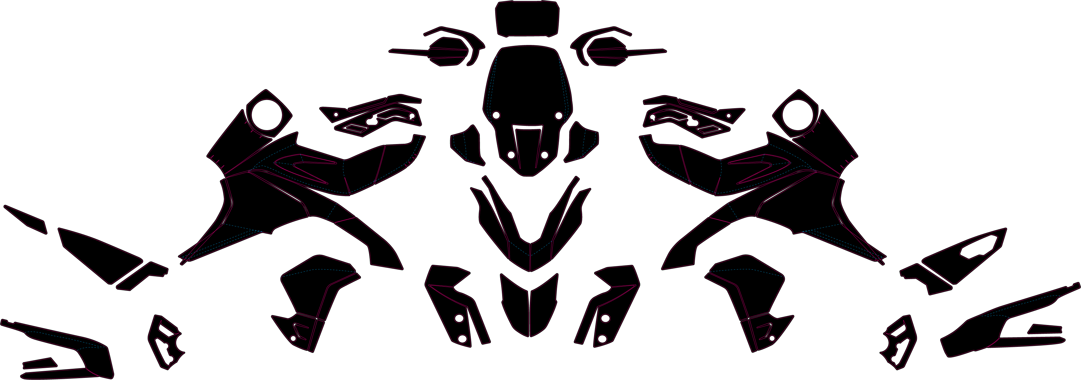 TRIUMPH TIGER 900 GT PRO 2020-2023 Template vector graphics