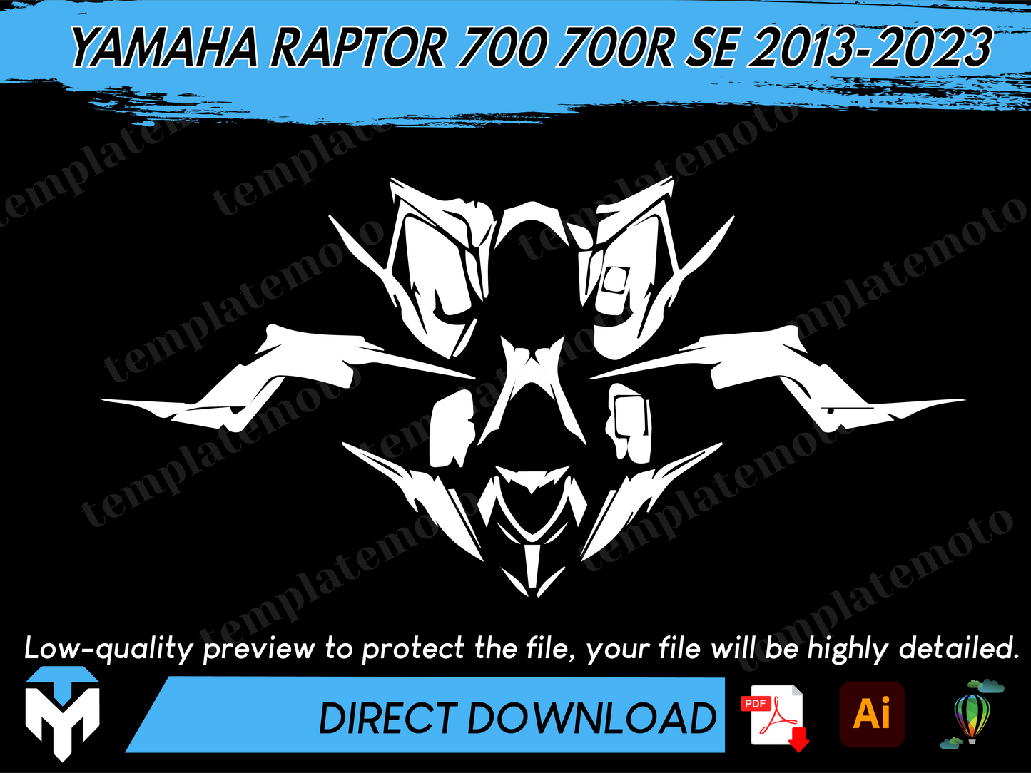 YAMAHA RAPTOR 700 700R SE 2013-2023 ATV Vector Graphics Template