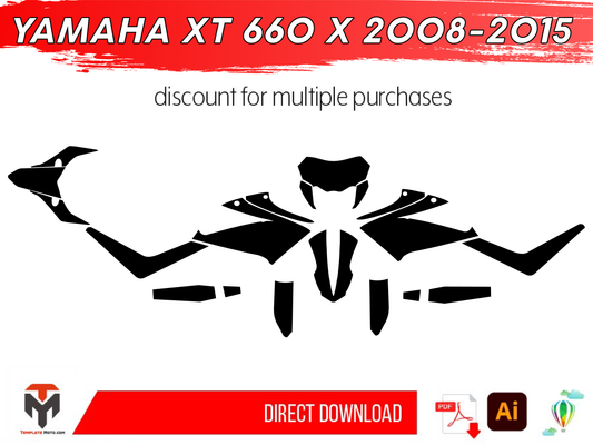 YAMAHA XT 660 X 2008-2015 template graphics