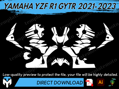 YAMAHA YZF R1 GYTR 2021-2023 Graphics Template Vector