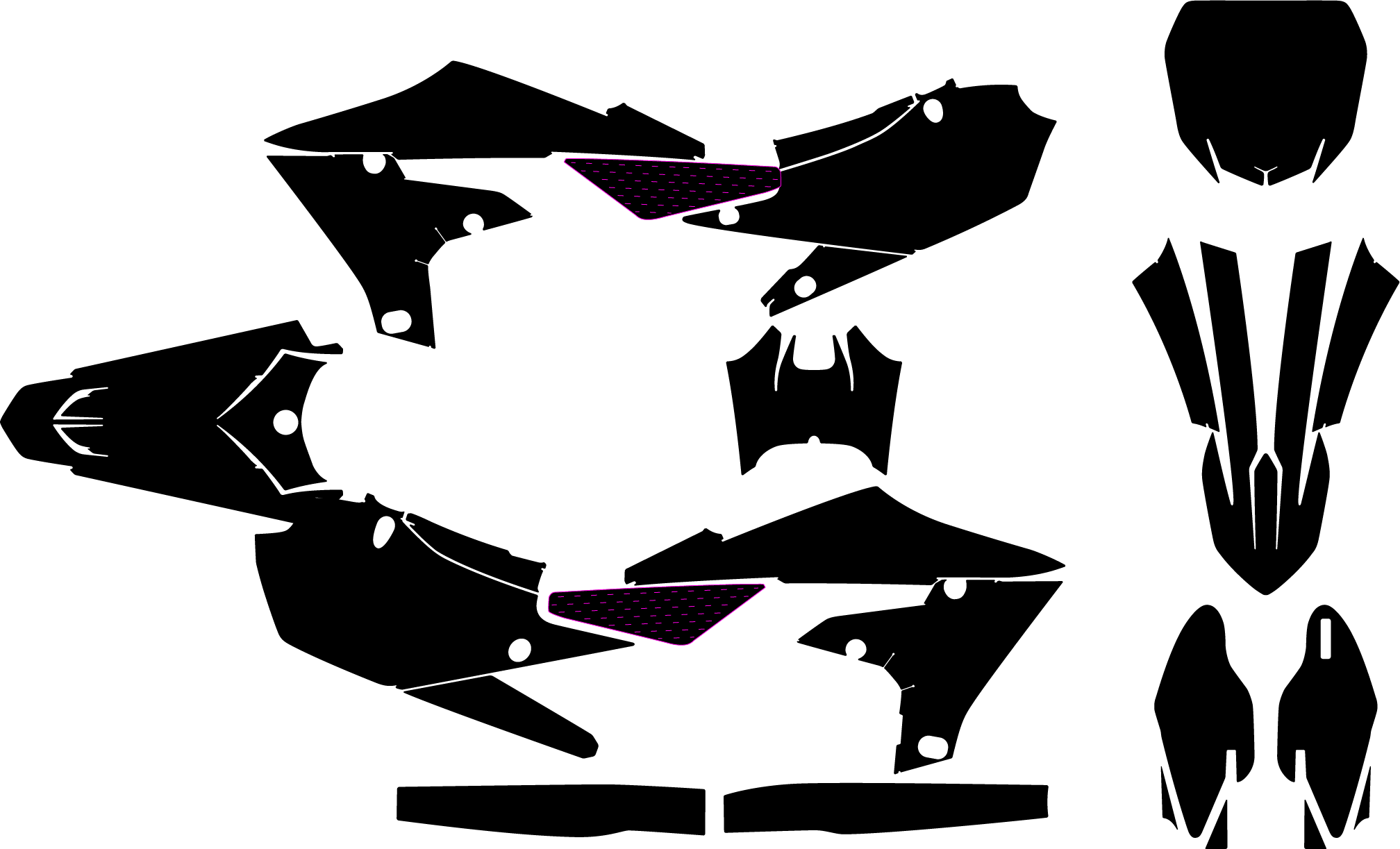 YAMAHA YZ 250 FX 2023 Graphics Template Vector