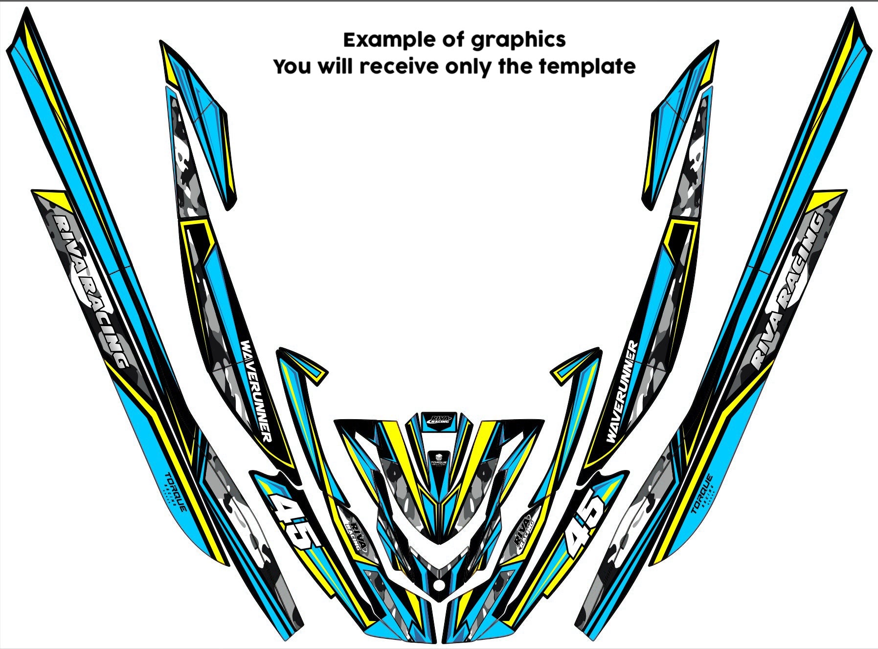 YAMAHA GP 1800 SVHO Waverunner 2016-2020 Jetski Graphics Template Vector