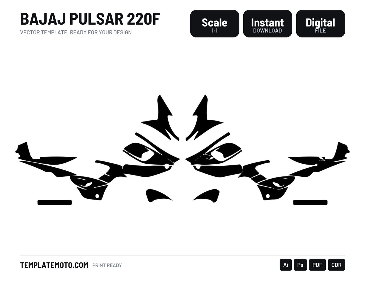 BAJAJ PULSAR 220F template vector graphics