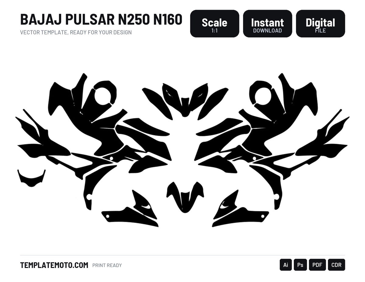 BAJAJ PULSAR N250 N160 template graphics vector
