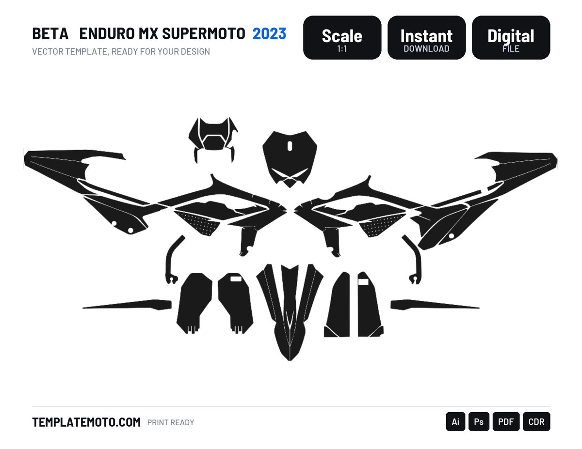 BETA 2023 ENDURO MX SUPERMOTO Graphics Template Vector