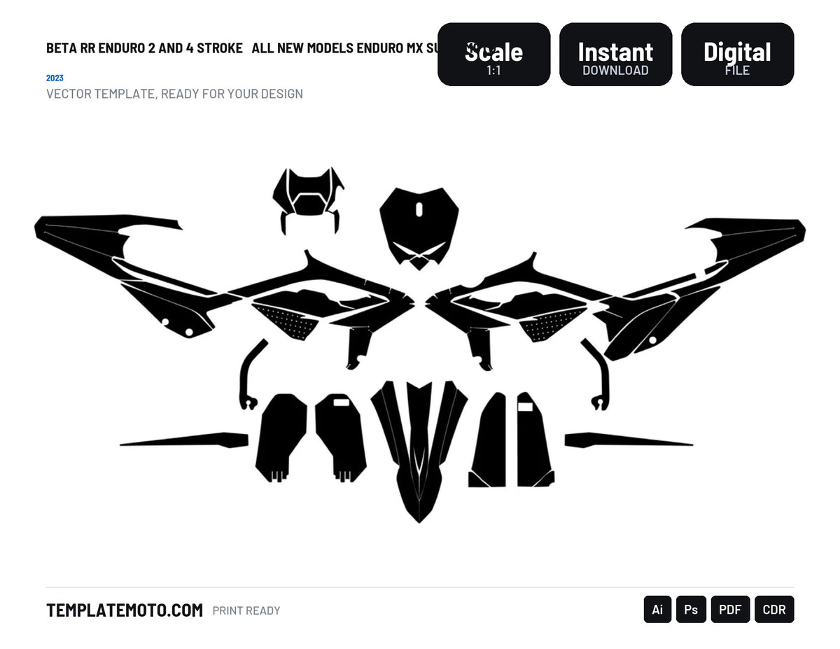 BETA RR ENDURO 2 AND 4 STROKE 2023 all new models ENDURO MX SUPERMOTO Graphics Template Vector