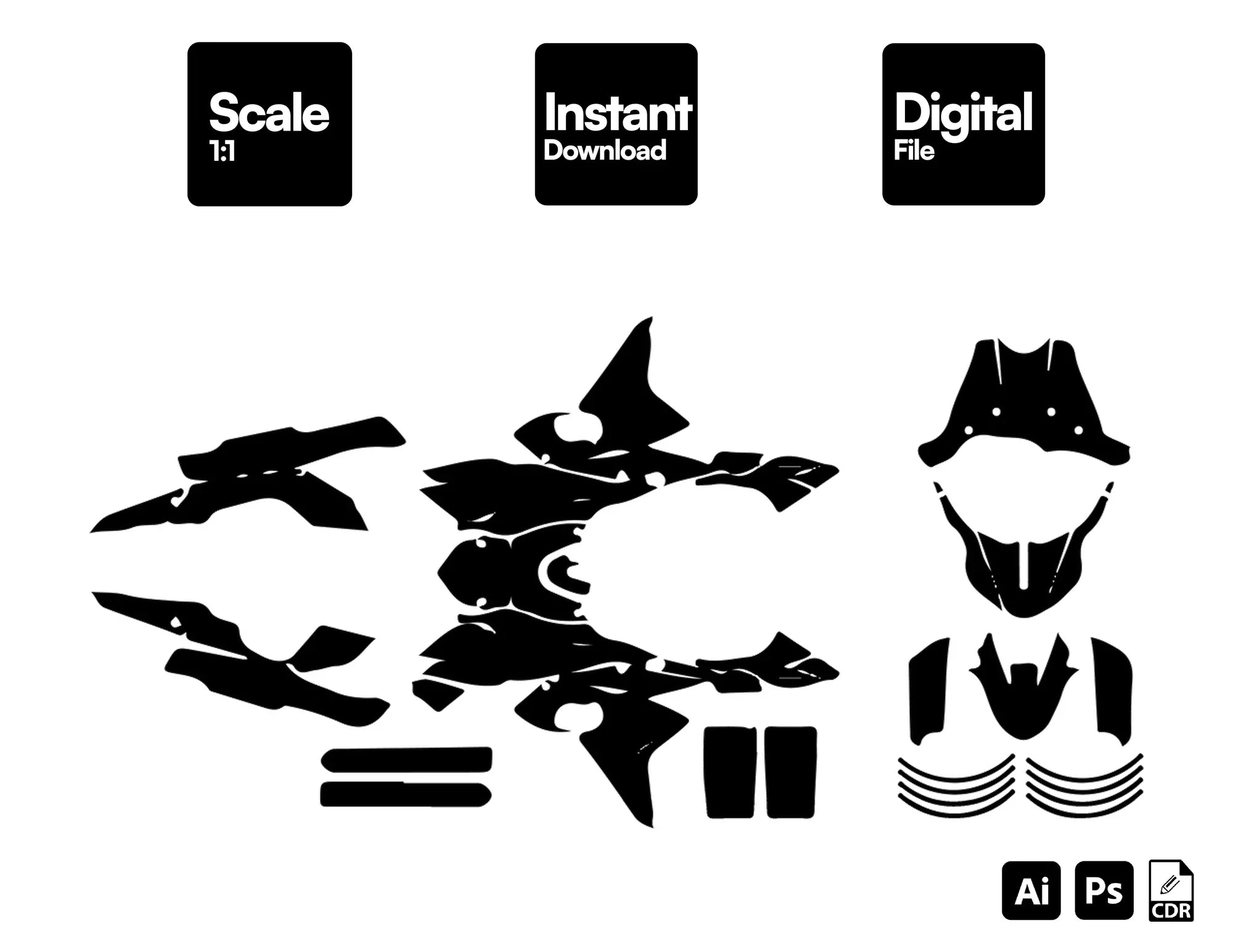 BMW F800 GS 2013-2015 Streetbike Graphics Template Vector