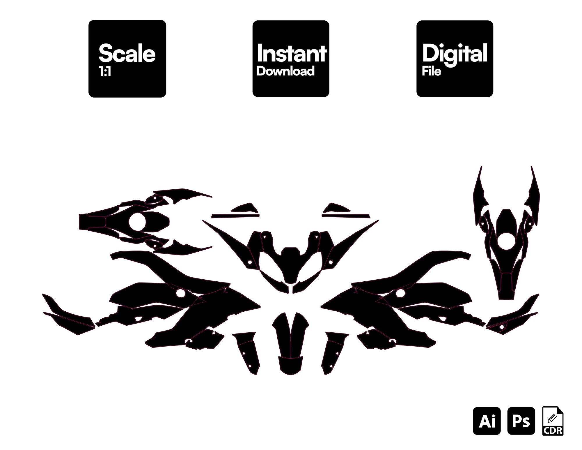 BMW F900 XR 2020-2026 Trail Template Graphics Vector