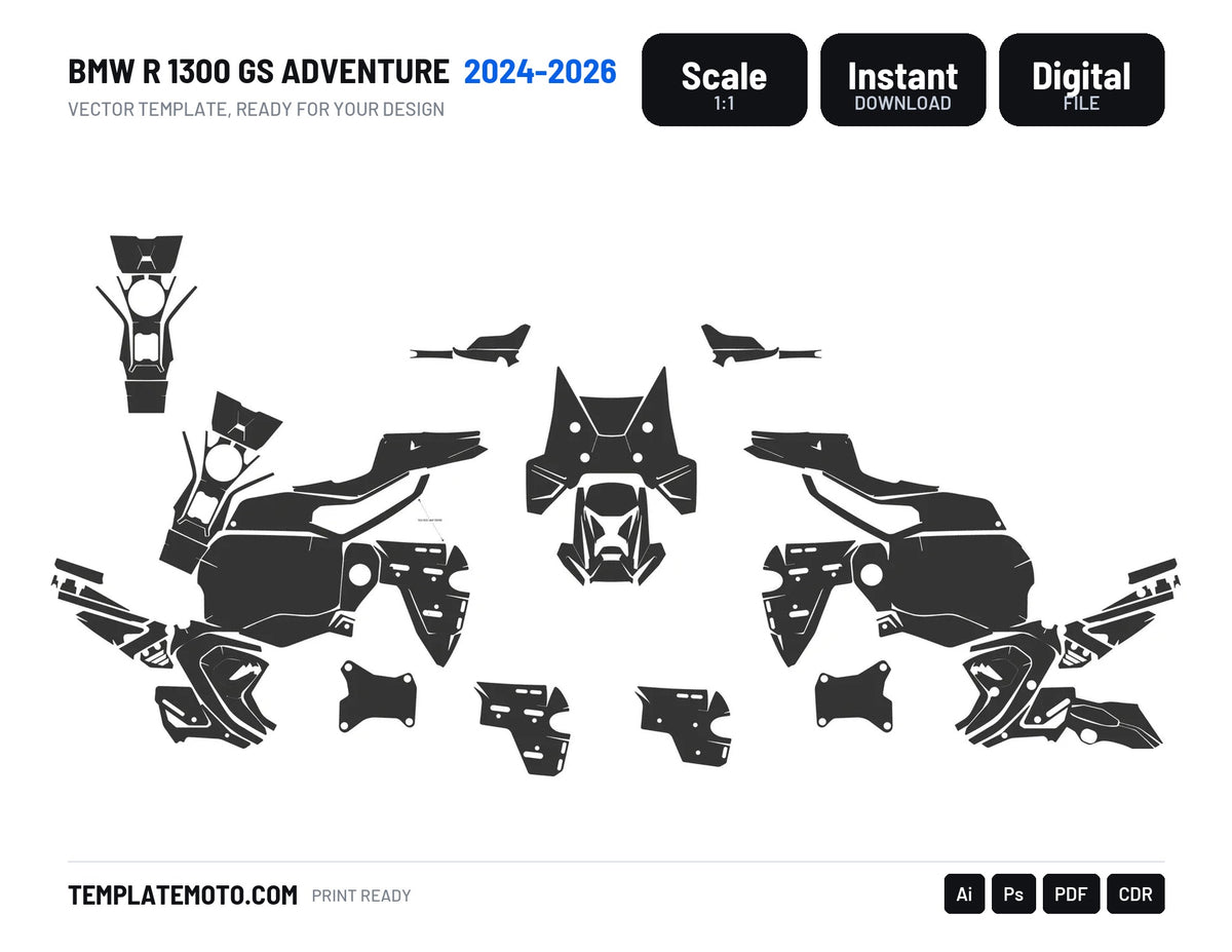 BMW R 1300 GS ADVENTURE 2024-2026 Template vector graphics
