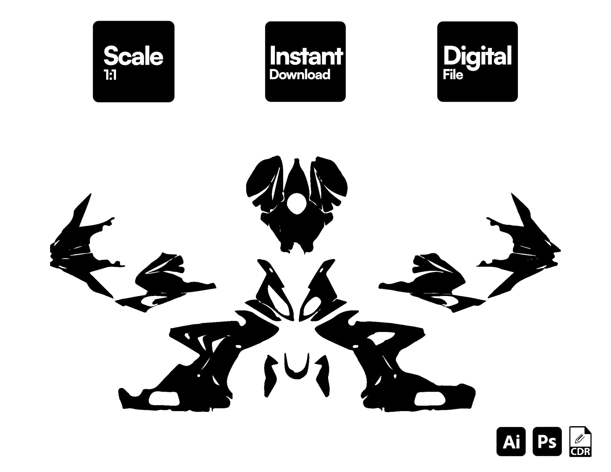 BMW S1000RR 2015-2016 Original Fairing Template Vector Graphics