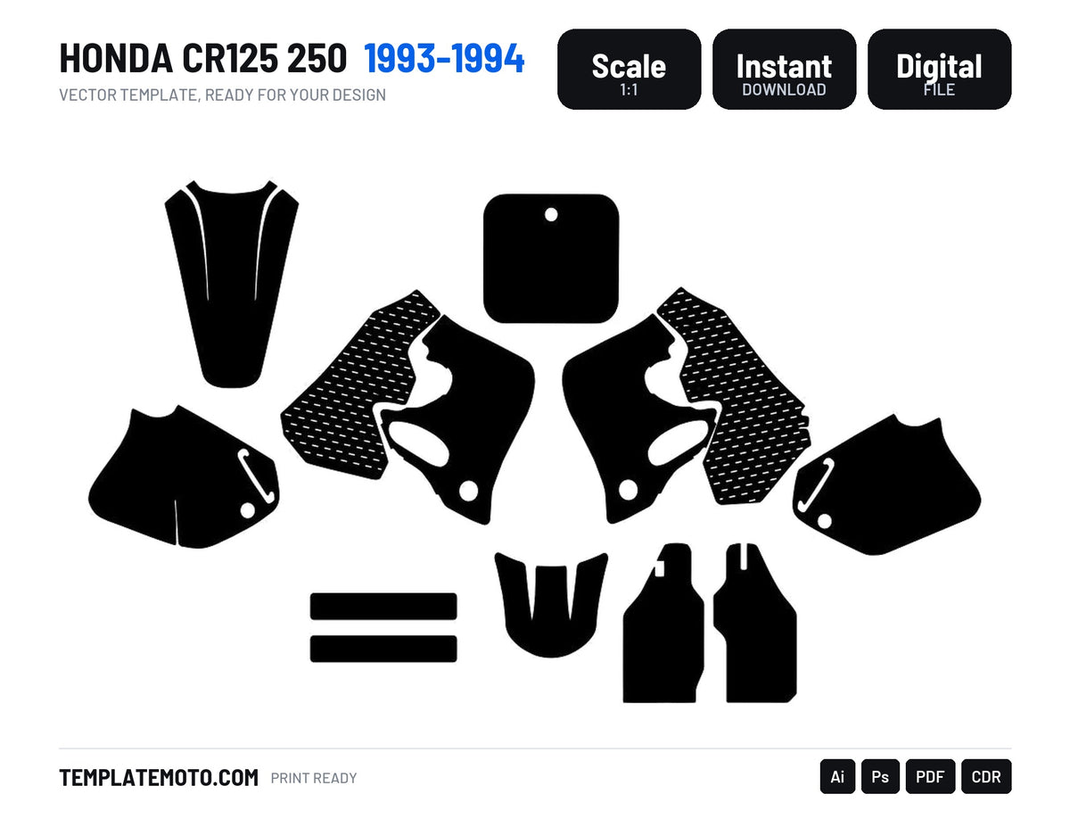 HONDA CR125 250 1993-1994 graphics template