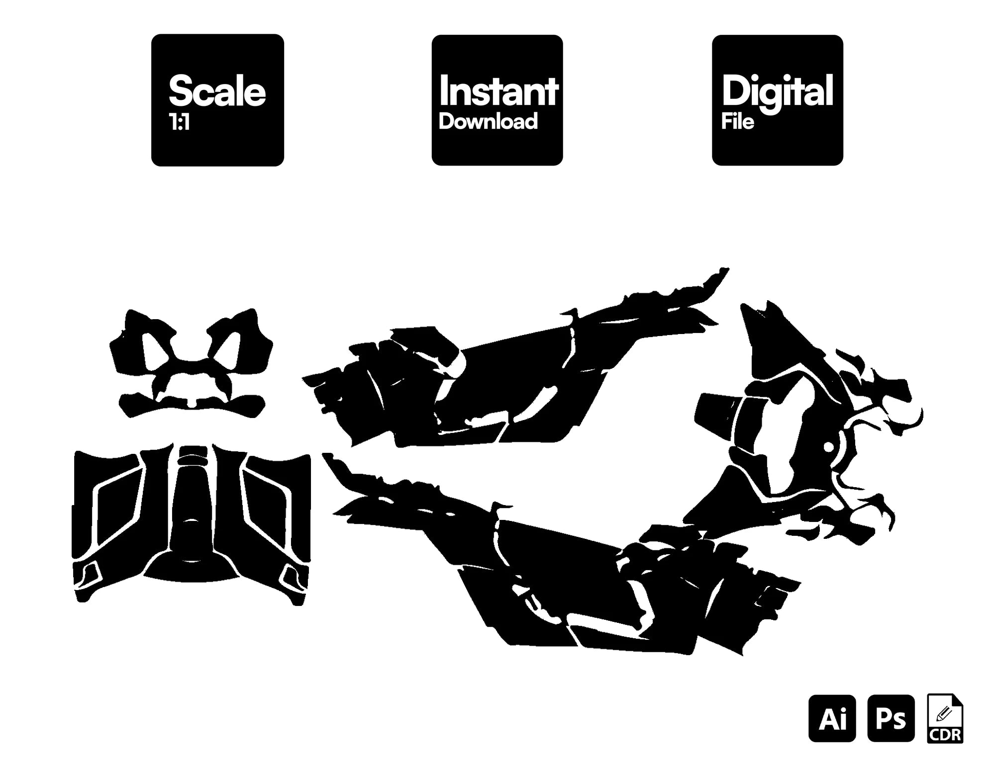CAN AM MAVERICK X3 X RS TURBO RR 2017-2023 UTV Graphics Template Vector