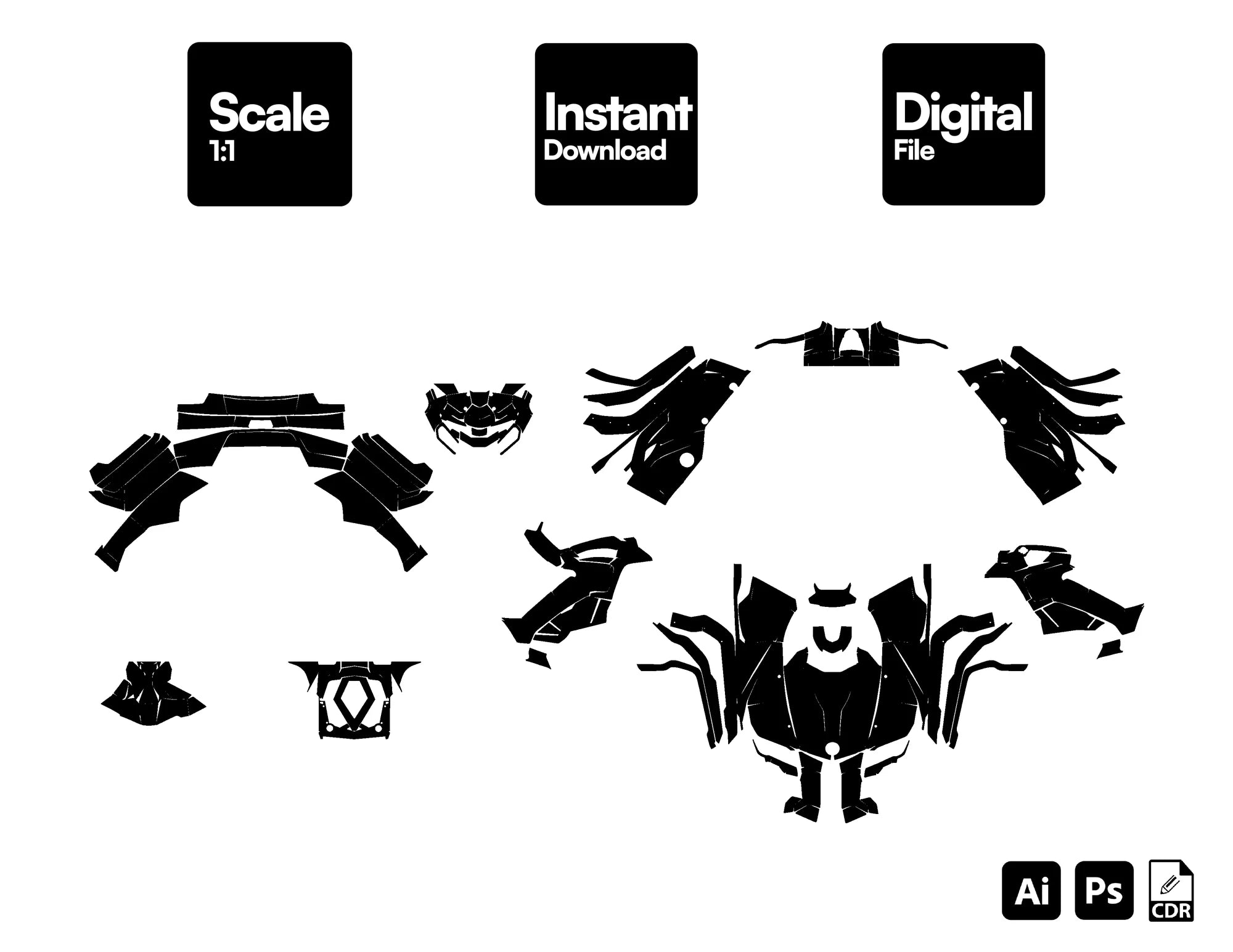 CAN AM OUTLANDER XXC 1000R 2023 ATV Graphics Template Vector