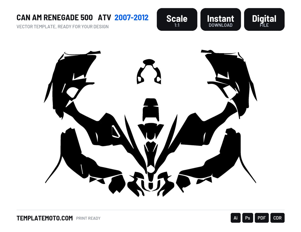 CAN AM RENEGADE 500 2007-2012 ATV Graphics Template Vector