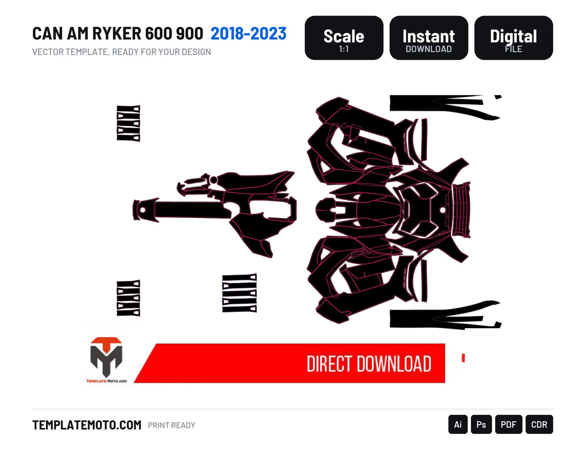 CAN AM RYKER 600 900 2018-2023 template graphics