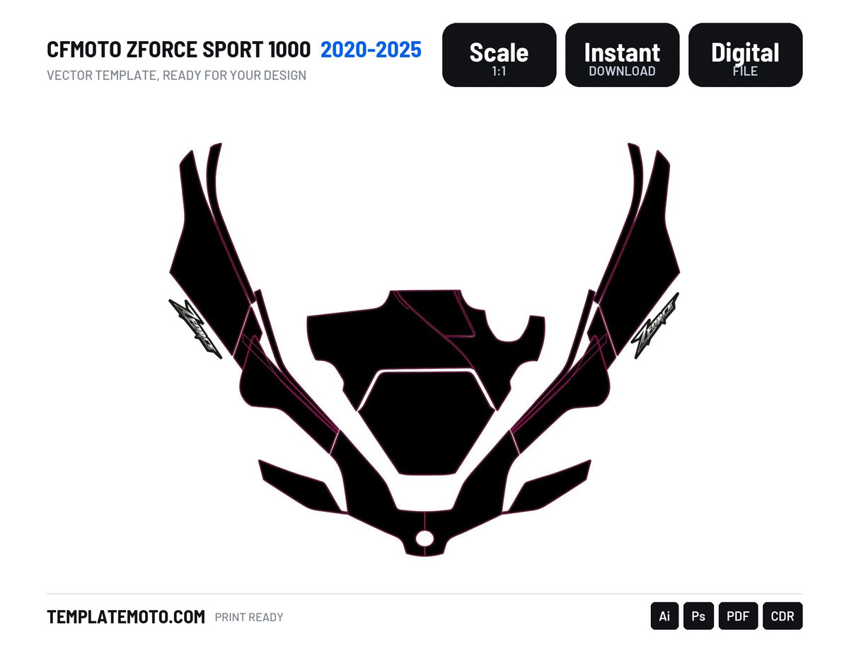 CFMOTO ZFORCE SPORT 1000 2020-2025 Template vector graphics