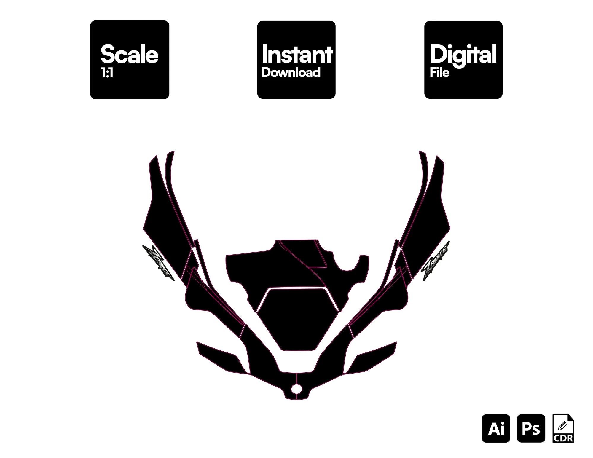 CFMOTO ZFORCE SPORT 1000 2020-2025 Template vector graphics