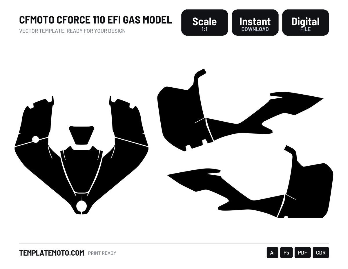 CFMOTO CFORCE 110 EFI GAS MODEL Template vector graphics