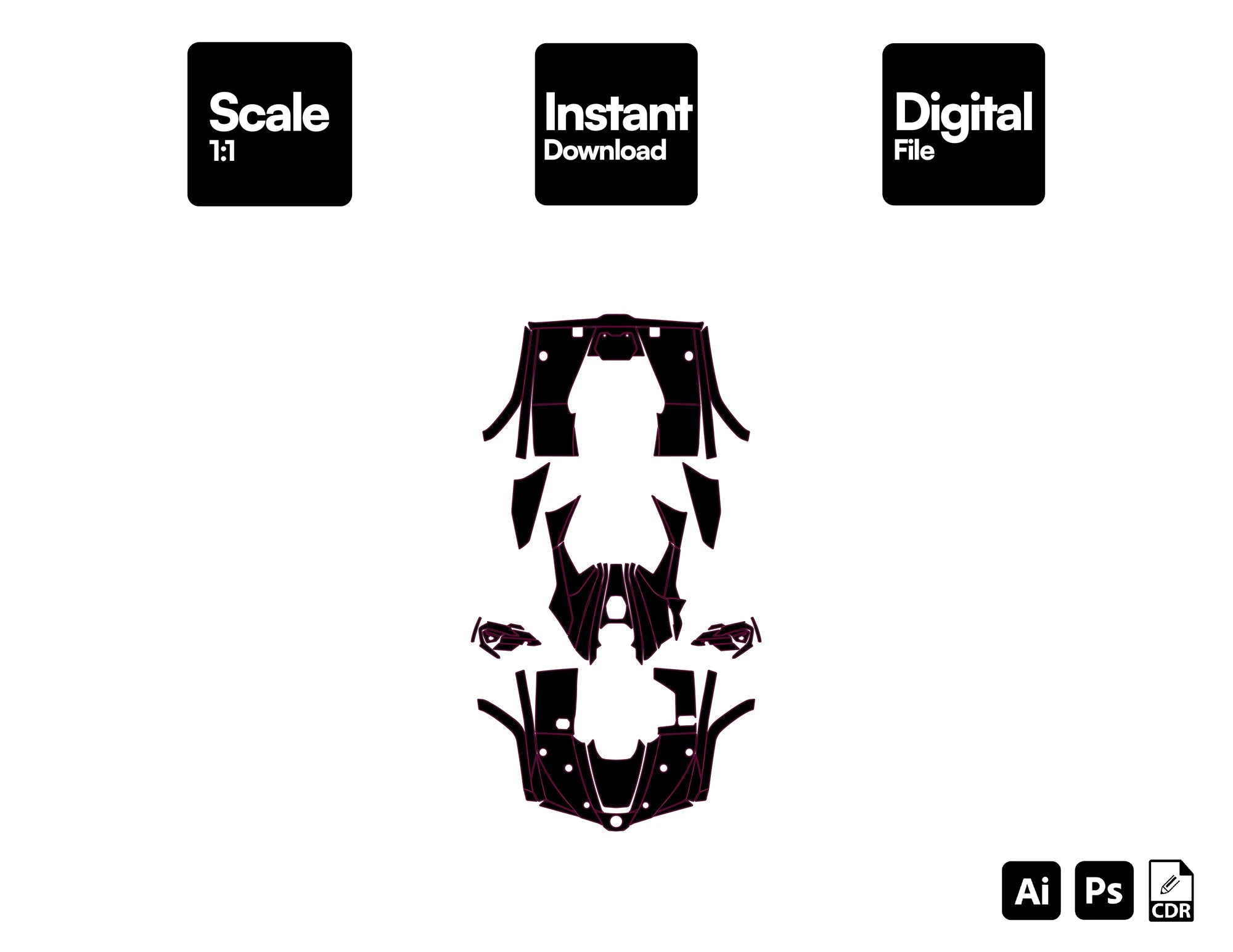CFMOTO CFORCE 400 450 500 520 2022-2025 Template vector graphics