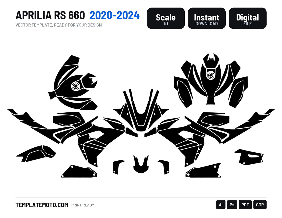 APRILIA RS 660 2020-2024 Graphics Template Vector