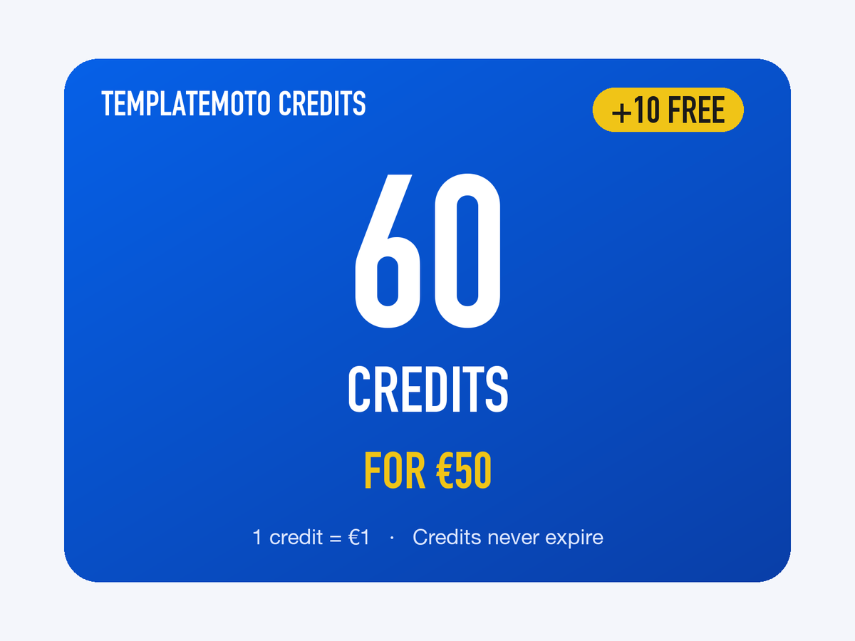 60 TemplateMoto credits for €50