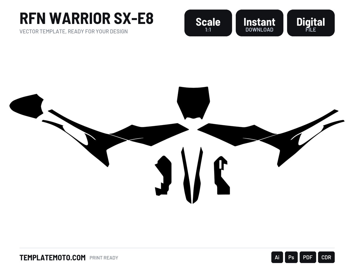 RFN WARRIOR SX-E8 Graphics Template Vector, scale 1:1 vector file