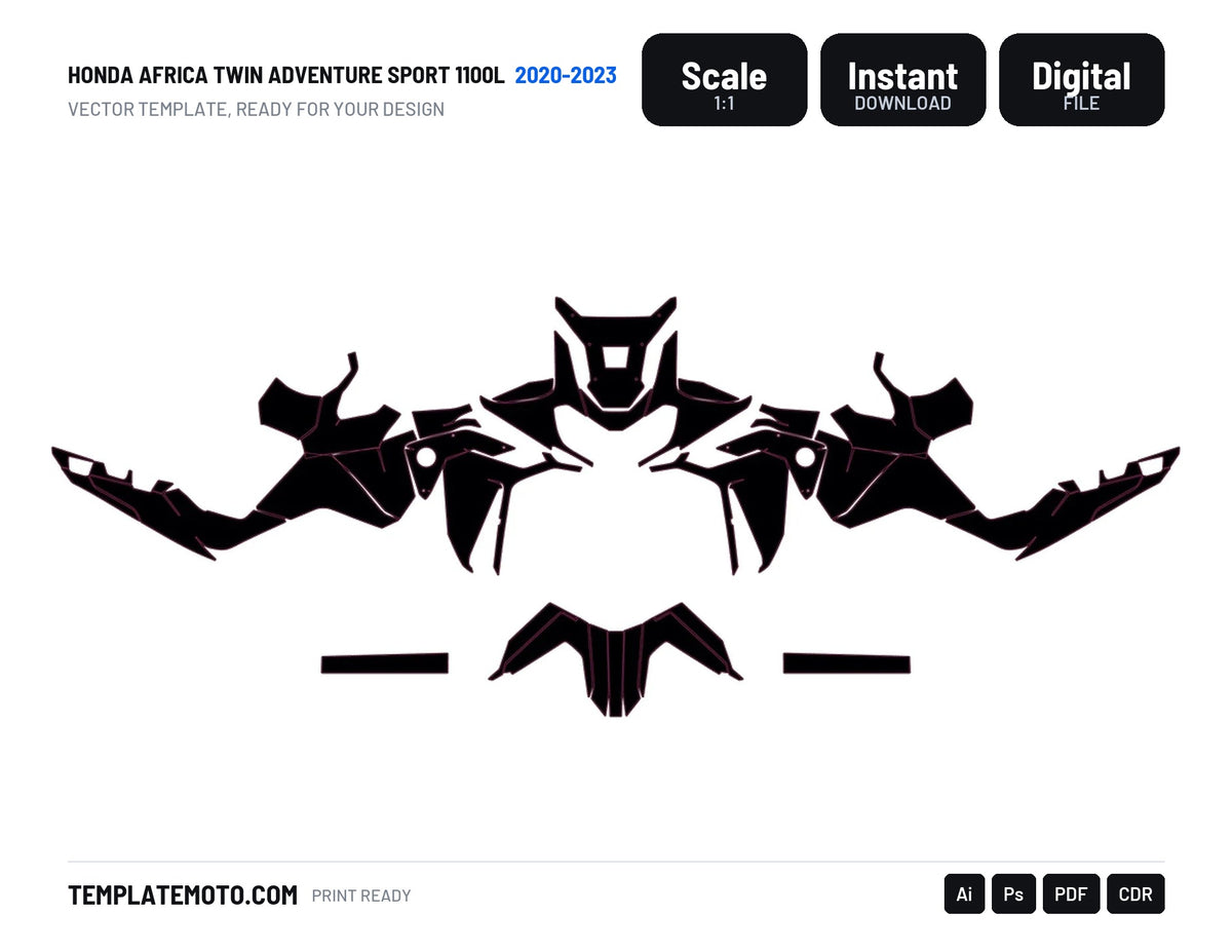 HONDA AFRICA TWIN ADVENTURE SPORT 1100L 2020-2023 graphic template vector