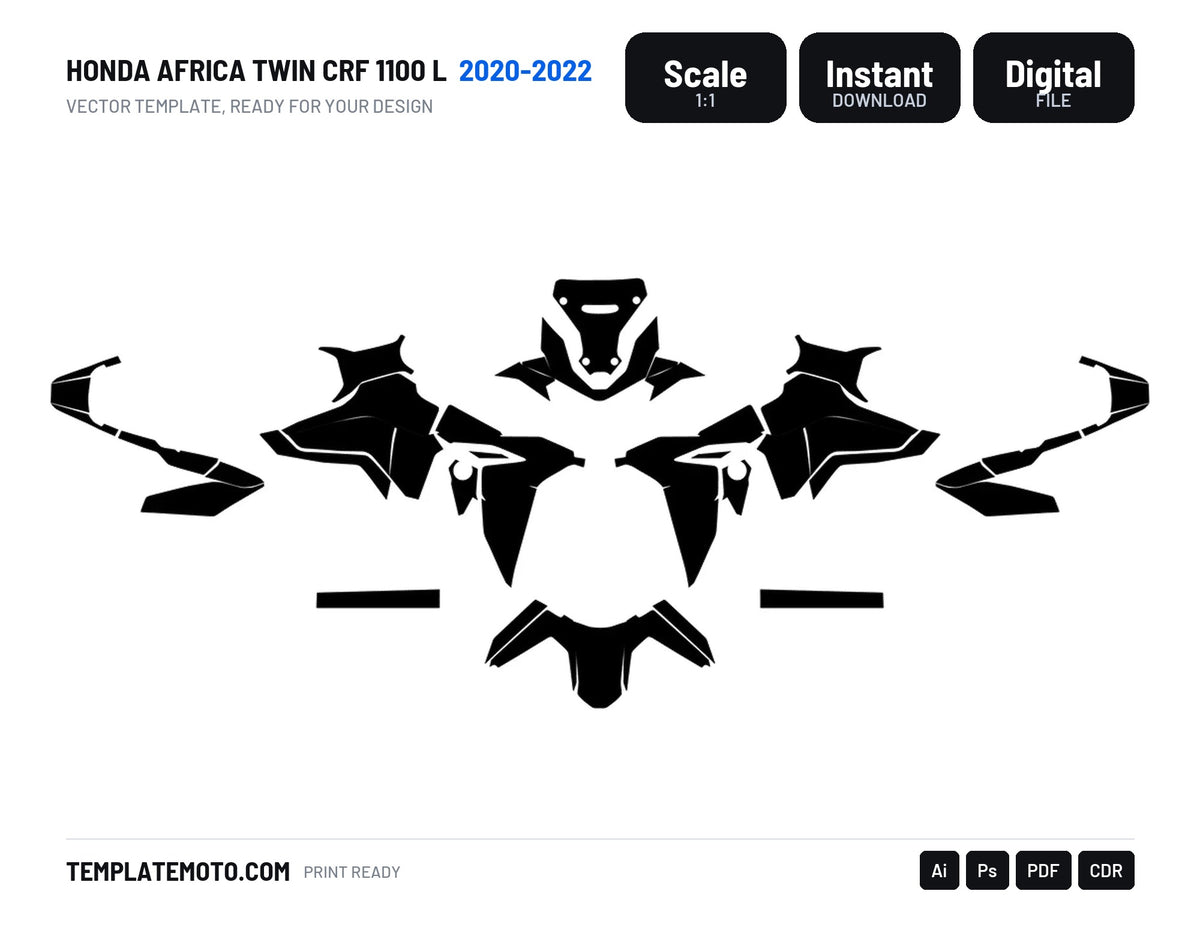 HONDA AFRICA TWIN CRF 1100 L 2020-2022 template graphics vector